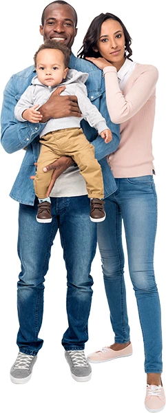 Mother with Father holding toddler