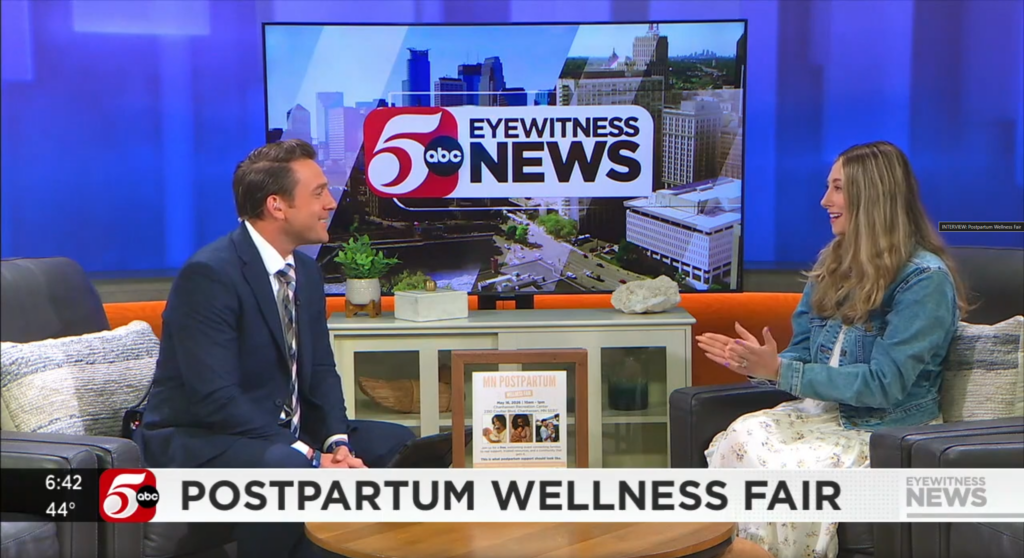 Nicole Colburn interviewed on KSTP 5 Eyewitness News about the Postpartum Wellness Fair